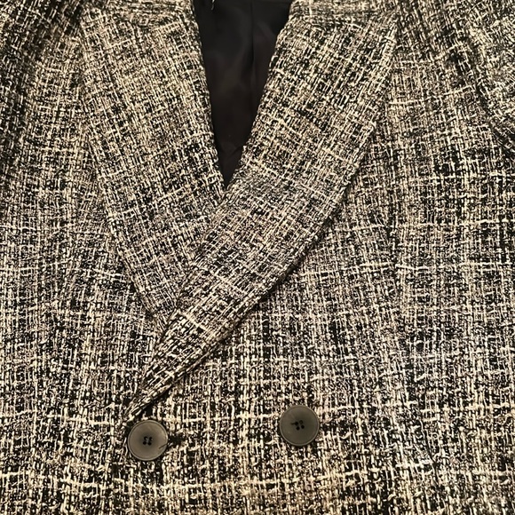 ZARA METALLIC CHECKERED CROPPED BLAZER - Picture 8 of 8